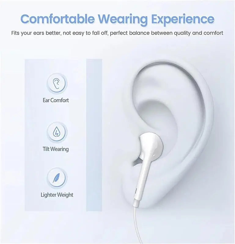 Wired Earbuds – Lightning & USB-C Compatible